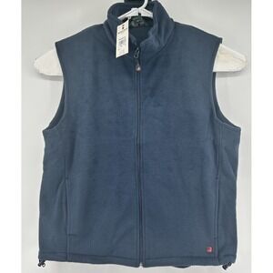 Woolrich Andes Solid Vest Fleece Full Zip Blue With Pockets Men's Large NWT